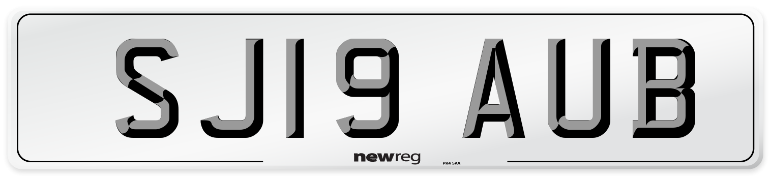SJ19 AUB Number Plate from New Reg